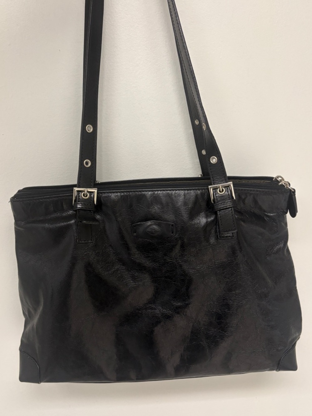 The Trend Italian Patent Leather Tote Handbag Black - Picture 2 of 8